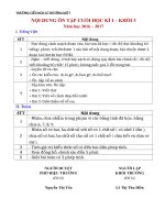 Nội dung ôn tập cuối học kì I năm học 2016 - 2017 (các khối lớp)