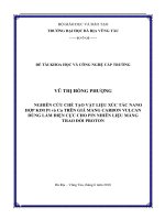 Nghiên cứu chế tạo vật liệu xúc tác NANO hợp kim pt và cu trên giá mang carbon vulcan dùng làm dùng làm điện cực cho pin nhiên liệu màng trao đổi proton 