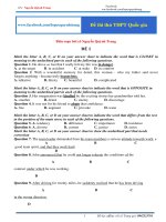 Tổng hợp các đề thi thử THPT quốc gia môn Anh của cô Quỳnh Trang