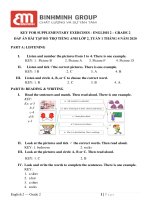 Phiếu bài tập Tiếng Anh tuần 1 tháng 4 lớp 2 * Tiếng anh BME