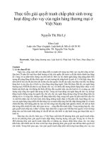 Thực tiễn giải quyết tranh chấp phát sinh trong hoạt động cho vay của ngân hàng thương mại ở Việt Nam