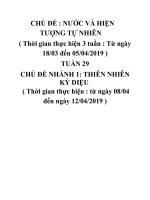 giáo án tuần phụ 29 chủ đề nước và các hiện tượng tự nhiên