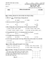 Đề KTĐK cuối học kì I môn Toán - Khối 5