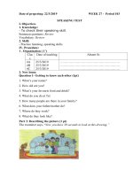 giáo án Tiếng Anh lớp 4 tuần 27