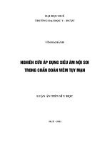 Nghiên cứu áp dụng siêu âm nội soi trong chẩn đoán viêm tụy mạn (FULL TEXT)