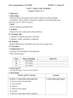 giáo án Tiếng Anh lớp 3 tuần 11