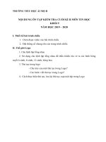 Tin học 5 - Nội dung ôn tập cuối học kì II - Năm học 2019 -2020