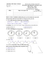 Đề KT khối 1 - Cuối HK II - Môn Toán - Năm học 2018 - 2019