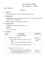 GIÁO ÁN TIẾNG ANH LỚP 1 - TUẦN 7