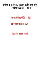 Tiếng Việt 1 - Tuần 23 - Học Vần - Bài 95 oanh - oach