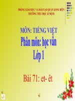 Tiếng Việt 1 - Tuần 17 - Học vần - et - êt