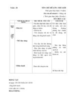 giáo án tuần 20. ĐV sống dưới nước. Năm học 2017 - 2018