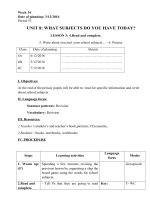 giáo án Tiếng Ạnh tuần 14