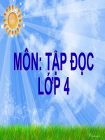 Môn Tập đọc lớp 4Bài: Con chuồn chuồn nước