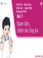 ĐẠO ĐỨC 1 -  TUAN 8 - QUAN TÂM CHĂM SÓC ÔNG BÀ