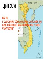 Tiết 1. Bài 26 Phong trào kháng chiến chống Pháp trong những năm cuối thế kỉ XIX