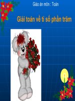 Toán  5 - Tuần 14 - 5A1 - Thanh Tâm: Giải toán về tỉ số phần trăm