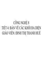 Công nghệ 8. Tiết 4. Bản vẽ các khối đa diện