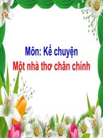 KỂ CHUYỆN 4 - TUẦN 20 - MỘT NHÀ THƠ CHÂN CHÍNH