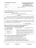 Bài kiểm tra định kì cuối HK2 - Năm học 2019 - 2020 - Môn Tiếng Việt - Lớp 1