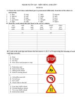 Nội dung ôn tập tại nhà môn Tiếng Anh khối 7 cho học sinh