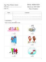 Bài kiểm tra định kì cuối HK 2  - Năm học 2019 - 2020 -  Môn Tiếng Anh -  Lớp 5