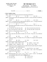 Đề thi HK1 môn Hóa lớp 10 năm học 2017 - 2018
