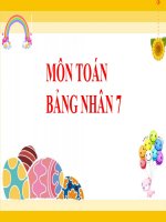 Toán 3 - Tuần 7 - Bảng nhân 7