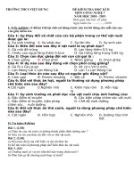 Đề kiểm tra học kì II môn Công nghệ 7 năm học 2018 - 2019