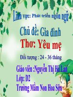 thơ yêu mẹ  mn hoa sữa
