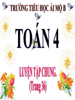 Toán 4 - Tuần 6 - Luyện tập chung -tr36