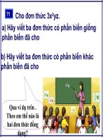 Đại số 7- tiết 51- Don thuc dong dang - mai hằng