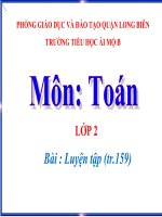 Toán 2- Tuần 31- Luyện tập tr 159