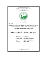 Đánh giá công tác cấp chứng nhận quyền sử dụng đất trên địa bàn xã ân nghĩa, huyện lạc sơn, tỉnh hòa bình giai đoạn 2015   2017​  