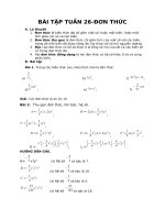 Đáp án Môn Toán Lớp 7 - Tuần 26 - 27