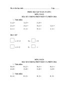 Phiếu bài tập Toán tuần 27