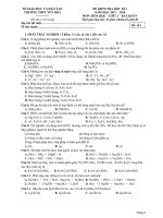 Đề thi HK1 môn Hóa lớp 11 năm học 2017 - 2018