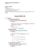 tài liệu ôn tập trong thời gian nghỉ do dịch covid19  môn toán 6  chủ đề phân số  thcs lương định của