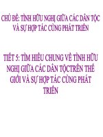 TÌM HIỂU CHUNG VỀ TÌNH HỮU NGHỊ GIỮA CÁC DÂN TỘCTRÊN THẾ GIỚI VÀ SỰ HỢP TÁC CÙNG PHÁT TRIỂN - GV: NGUYỄN THỊ LAN ANH