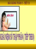 Toán 5 - Tuần 7 - Khái niệm số thập phân (Tiếp theo)