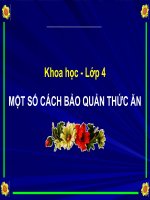 KH 4 - TUẦN 6 - Bai 11 Mot so cach bao quan thuc an