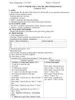 giáo án Tiếng Anh tuần 11