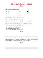 PHIẾU BÀI TẬP TOÁN LỚP 3 TUẦN 26