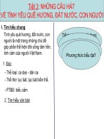 TIẾT 3 NHỮNG CÂU HÁT VỀ TÌNH YÊU QUÊ HƯƠNG, ĐẤT NƯỚC, CON NGƯỜI