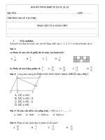 Đề ôn tổng hợp môn Toán tuần 21,22,23
