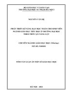 Phát triển kĩ năng dạy học toán cho sinh viên ngành giáo dục tiểu học ở trường đại học theo tiếp cận năng lực TT 