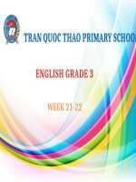 Bài học thứ ba, ngày 31 tháng 3 năm 2020 - Khối lơp 3