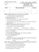 Đề KTĐK cuối học kì I môn Khoa Học; Lịch Sử; Địa Lý - Khối 5