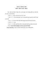 ĐÁP ÁN ĐỀ ÔN TẬP HÈ LỚP 3 LÊN LỚP 4 MÔN TIẾNG VIỆT - ĐỀ SỐ 2 (LẦN 4)