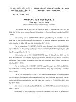 KẾ HOẠCH GIẢNG DẠY CÁ NHÂN MÔN TOÁN - HK2 NĂM HỌC 2019-2020 - TOÁN 7,9 (đính kèm thời khóa biểu online của GV Lê Đỗ Huyền Trang)